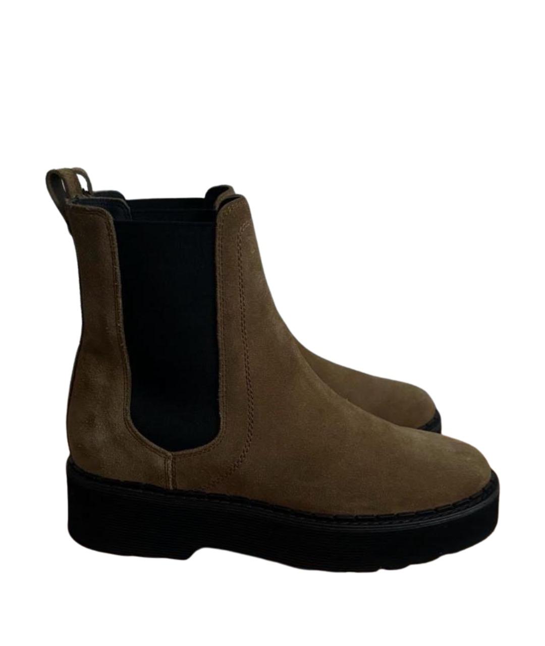 TOD'S Коричневые замшевые полусапоги, фото 1