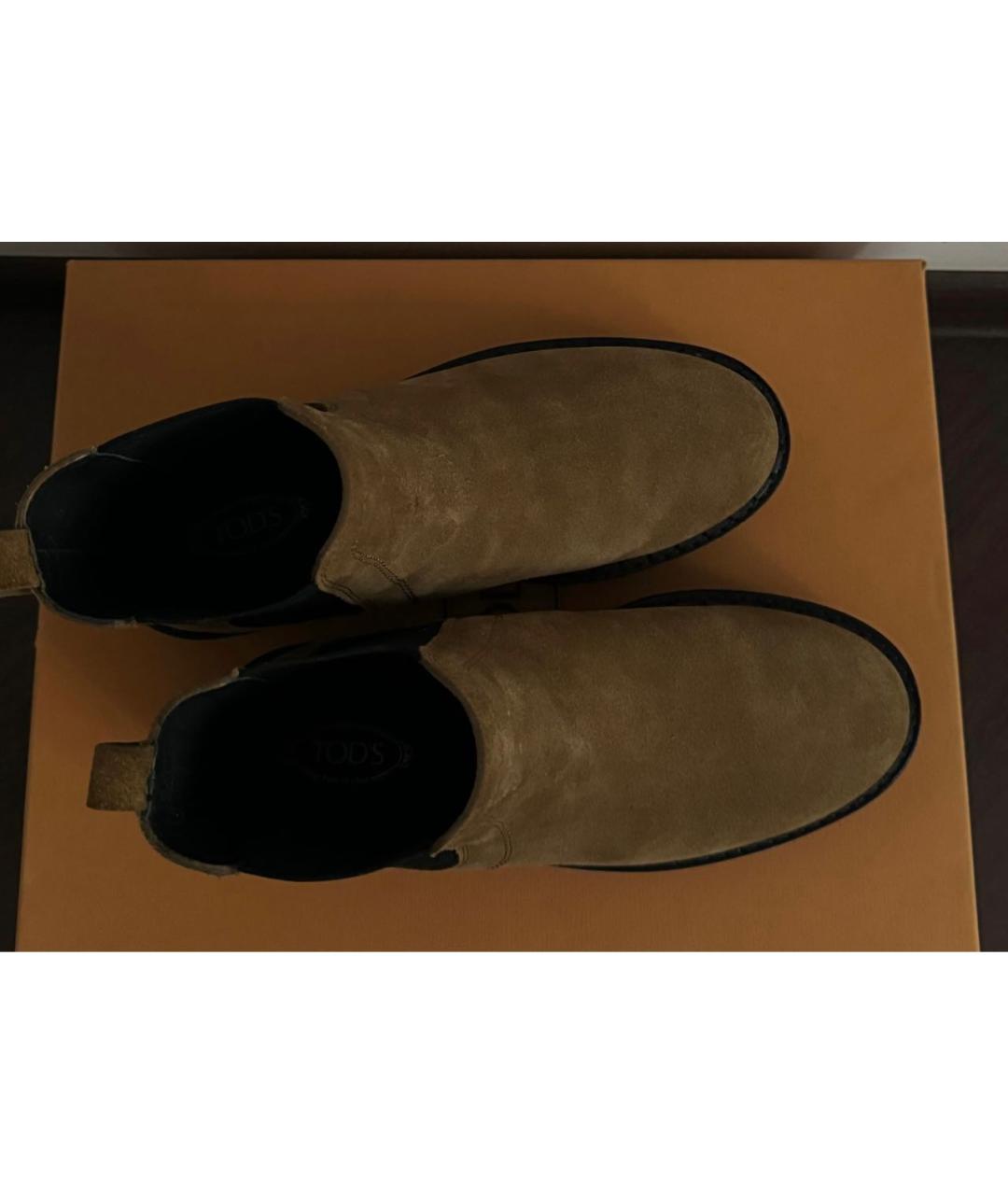 TOD'S Коричневые замшевые полусапоги, фото 7