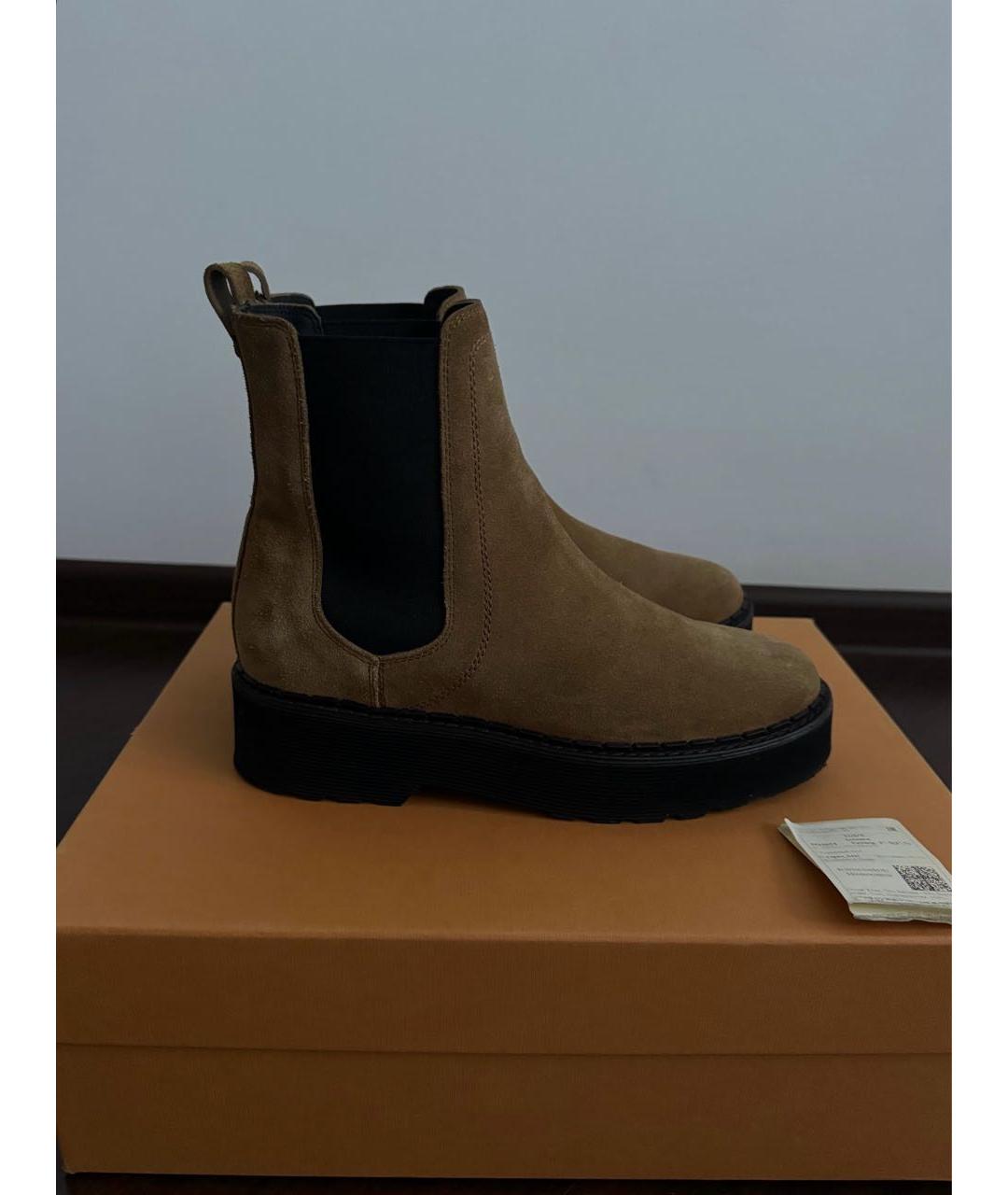 TOD'S Коричневые замшевые полусапоги, фото 9