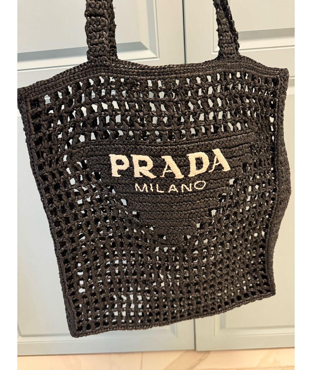 PRADA Черная пляжная сумка, фото 5