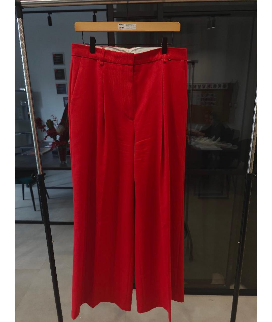 HUGO BOSS Красные шерстяные брюки широкие, фото 5