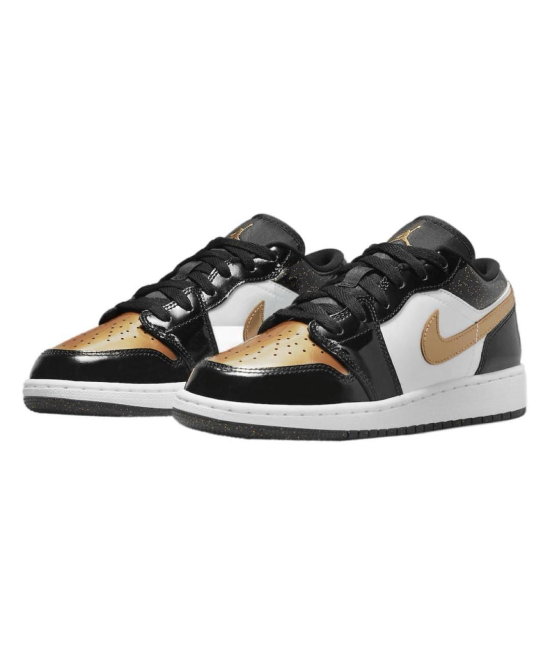 JORDAN Золотые кроссовки из лакированной кожи, фото 2