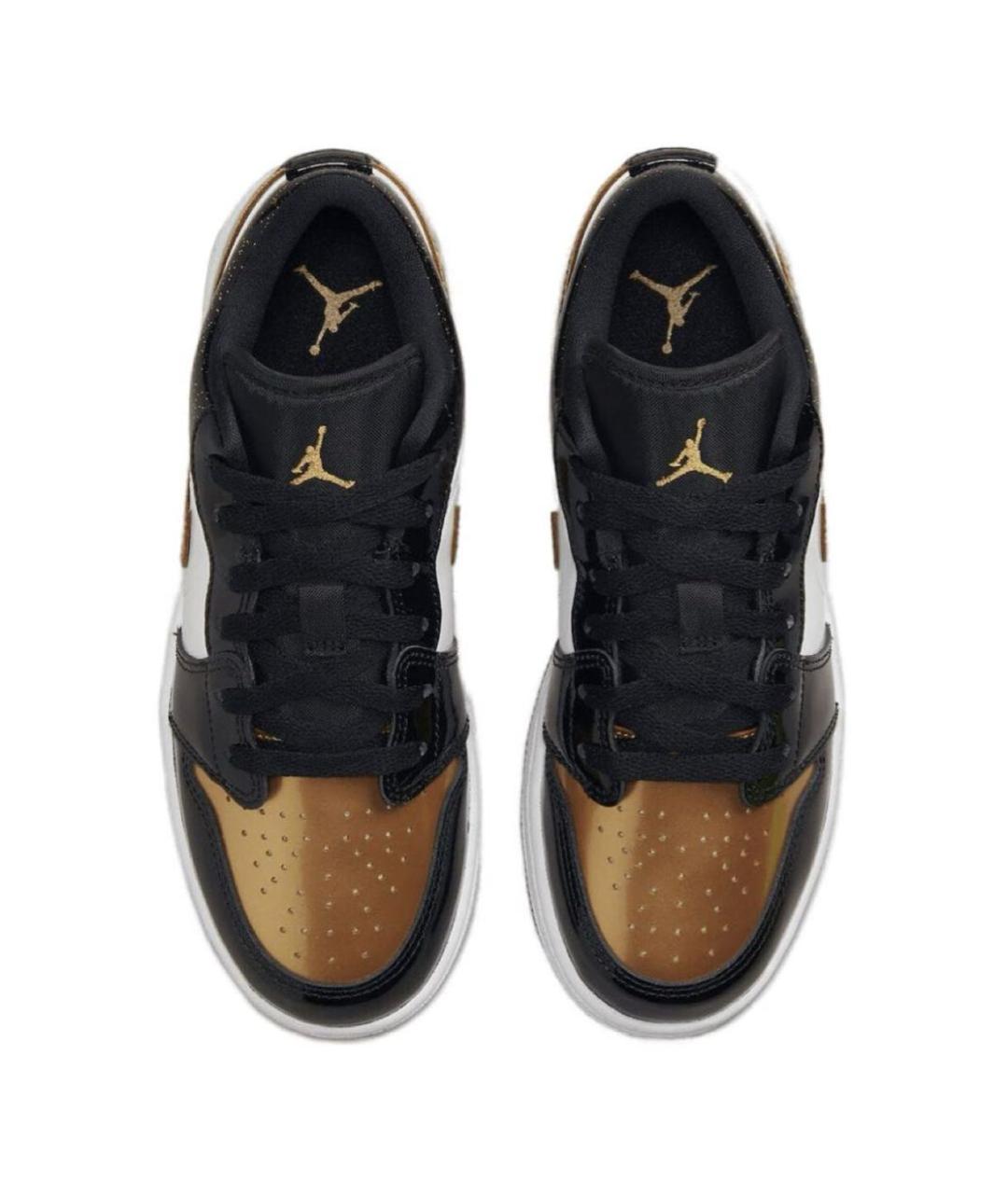 JORDAN Золотые кроссовки из лакированной кожи, фото 3