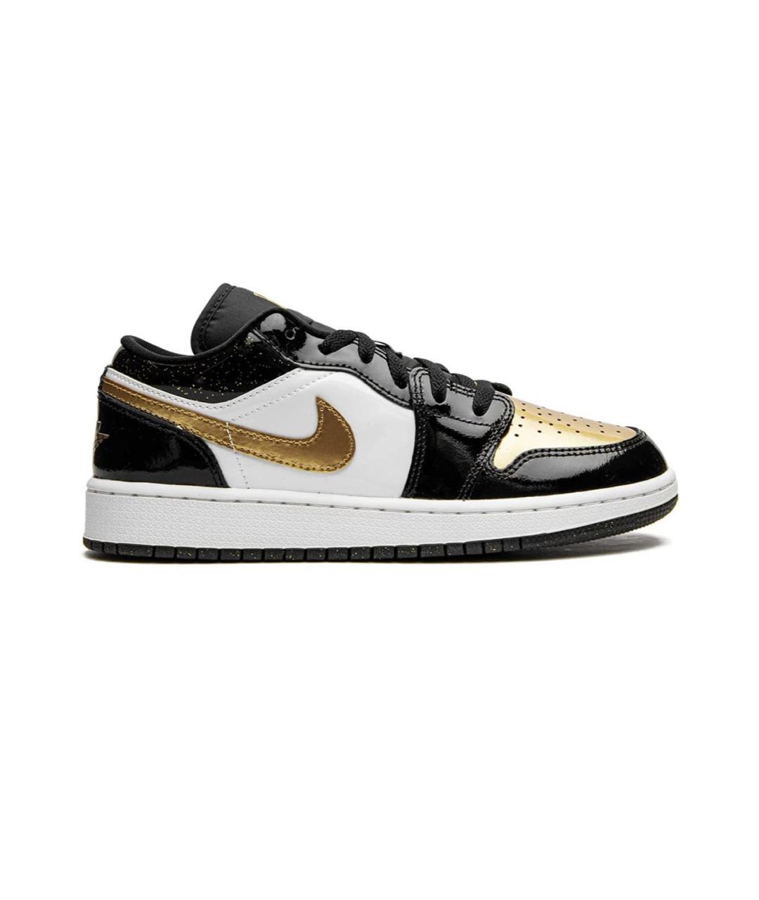 JORDAN Золотые кроссовки из лакированной кожи, фото 1