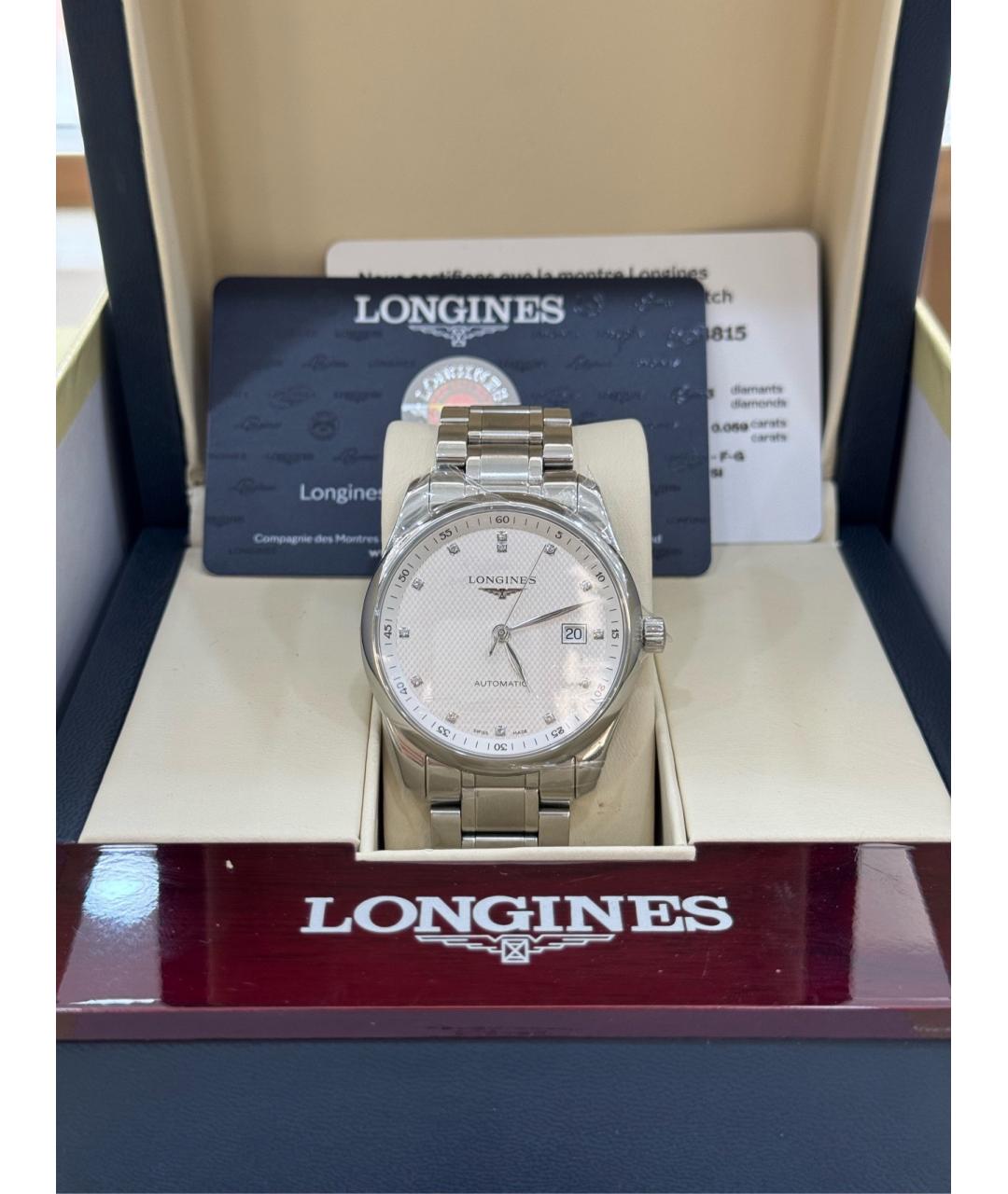 LONGINES Белые металлические часы, фото 5