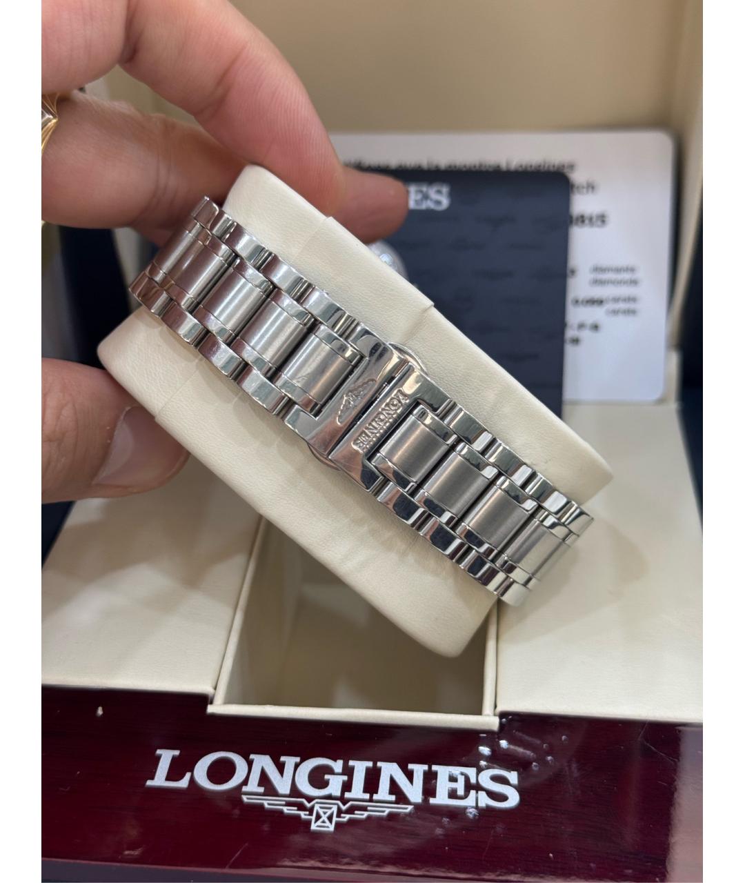 LONGINES Белые металлические часы, фото 4