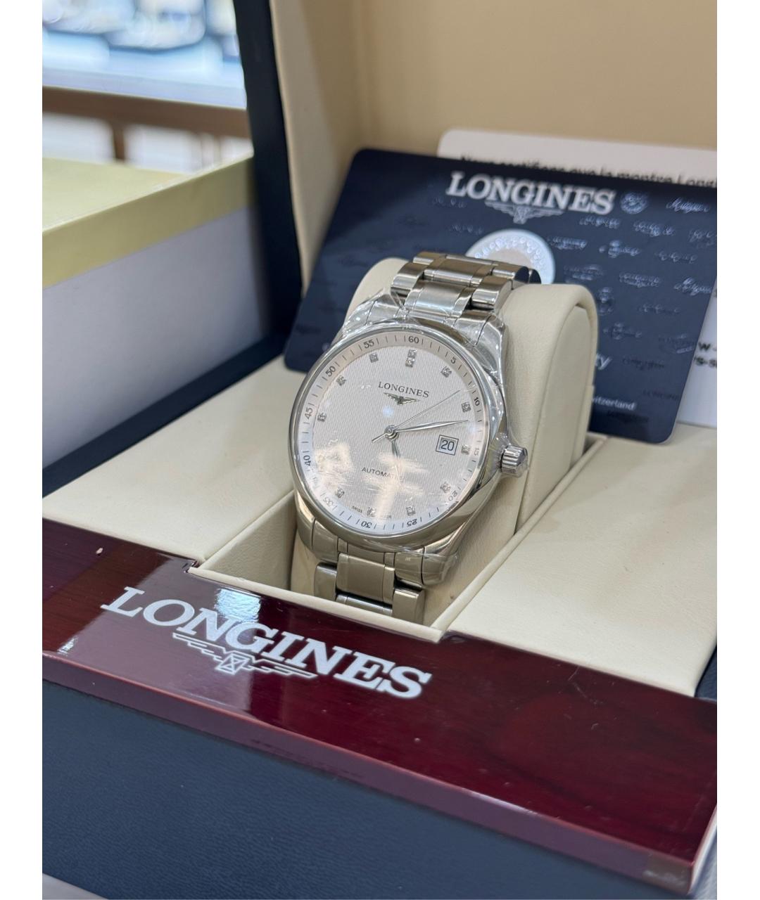 LONGINES Белые металлические часы, фото 2