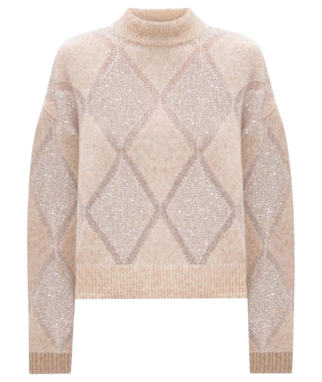 BRUNELLO CUCINELLI Бежевый шерстяной джемпер / свитер, фото 1
