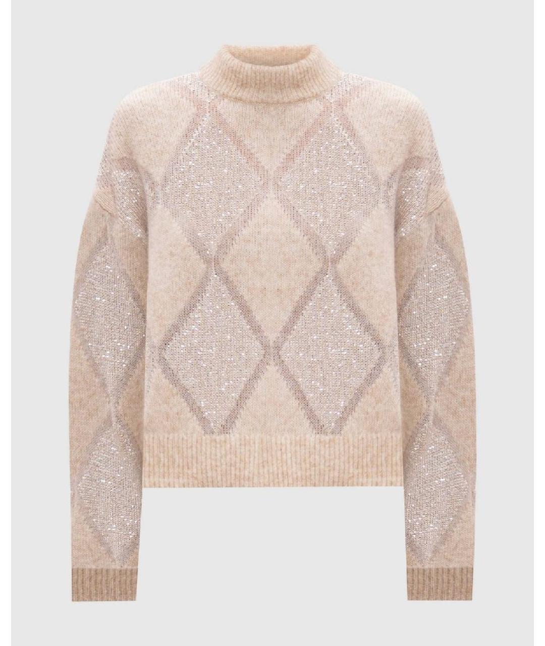 BRUNELLO CUCINELLI Бежевый шерстяной джемпер / свитер, фото 6