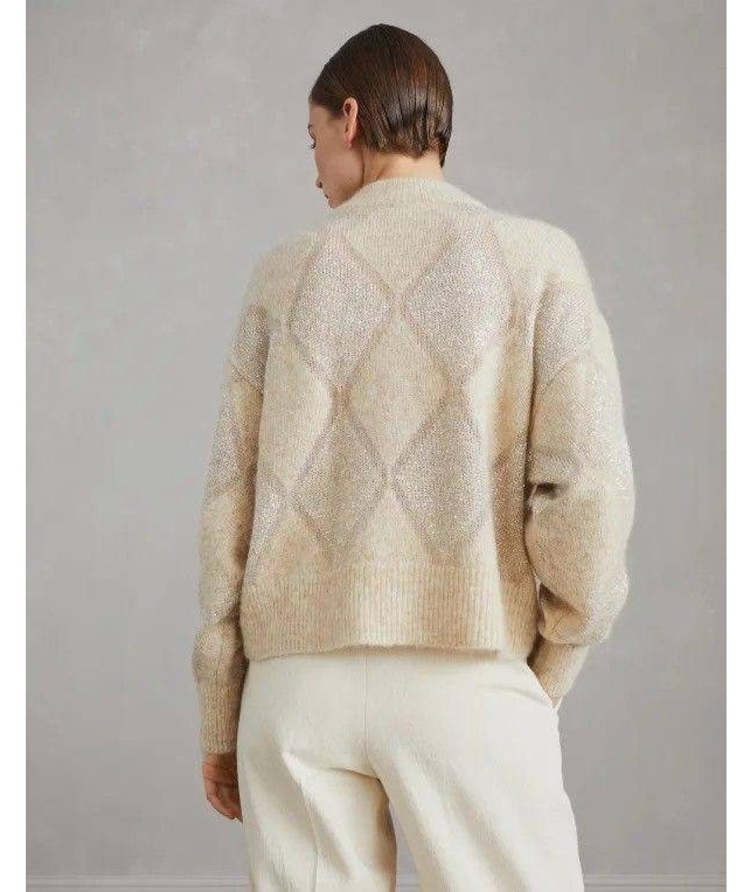 BRUNELLO CUCINELLI Бежевый шерстяной джемпер / свитер, фото 2