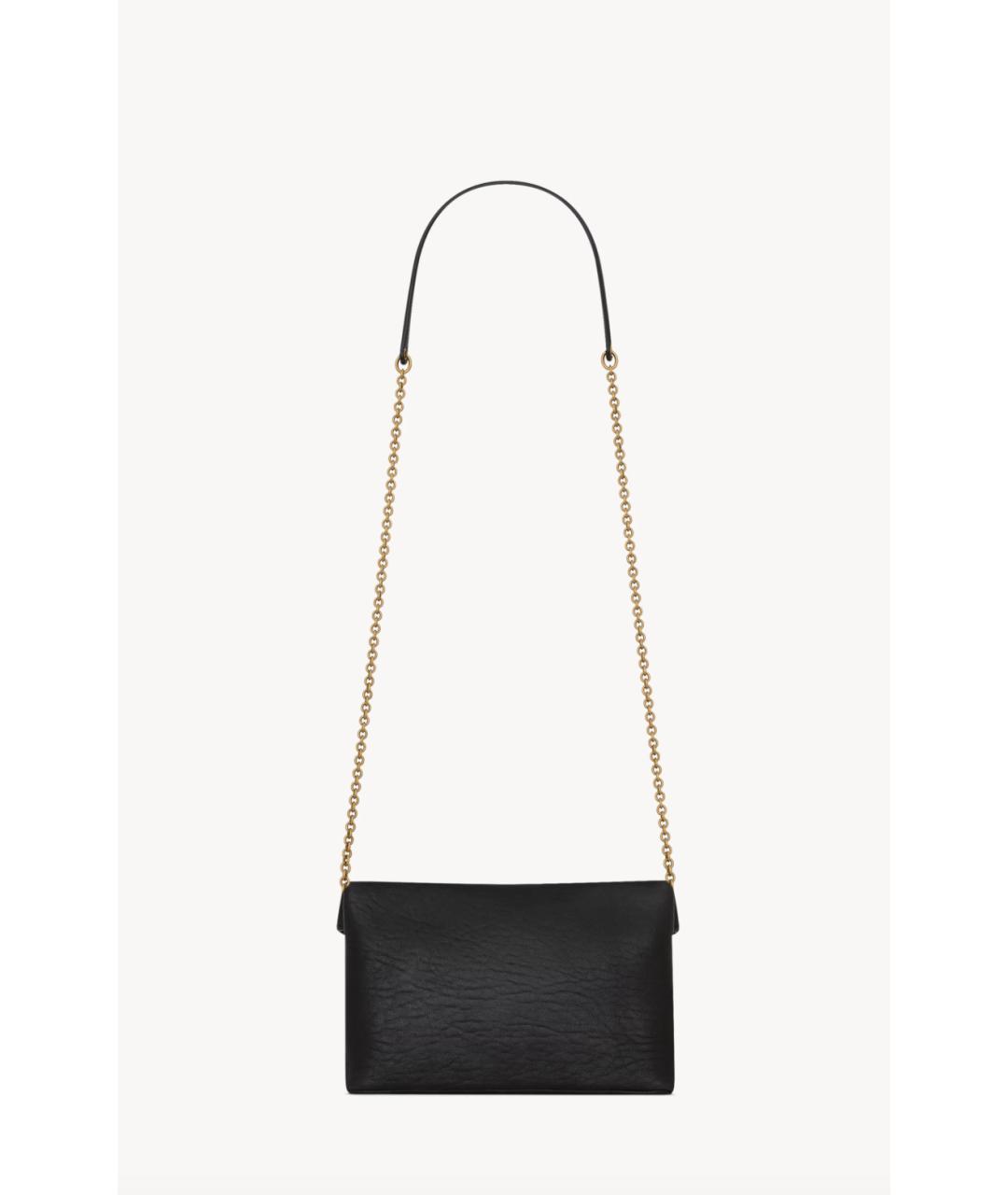 SAINT LAURENT Черная кожаная сумка через плечо, фото 2
