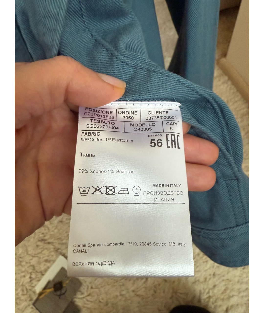 CANALI Голубая деним куртка, фото 7