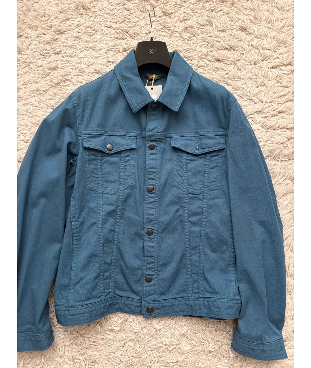 CANALI Голубая деним куртка, фото 8