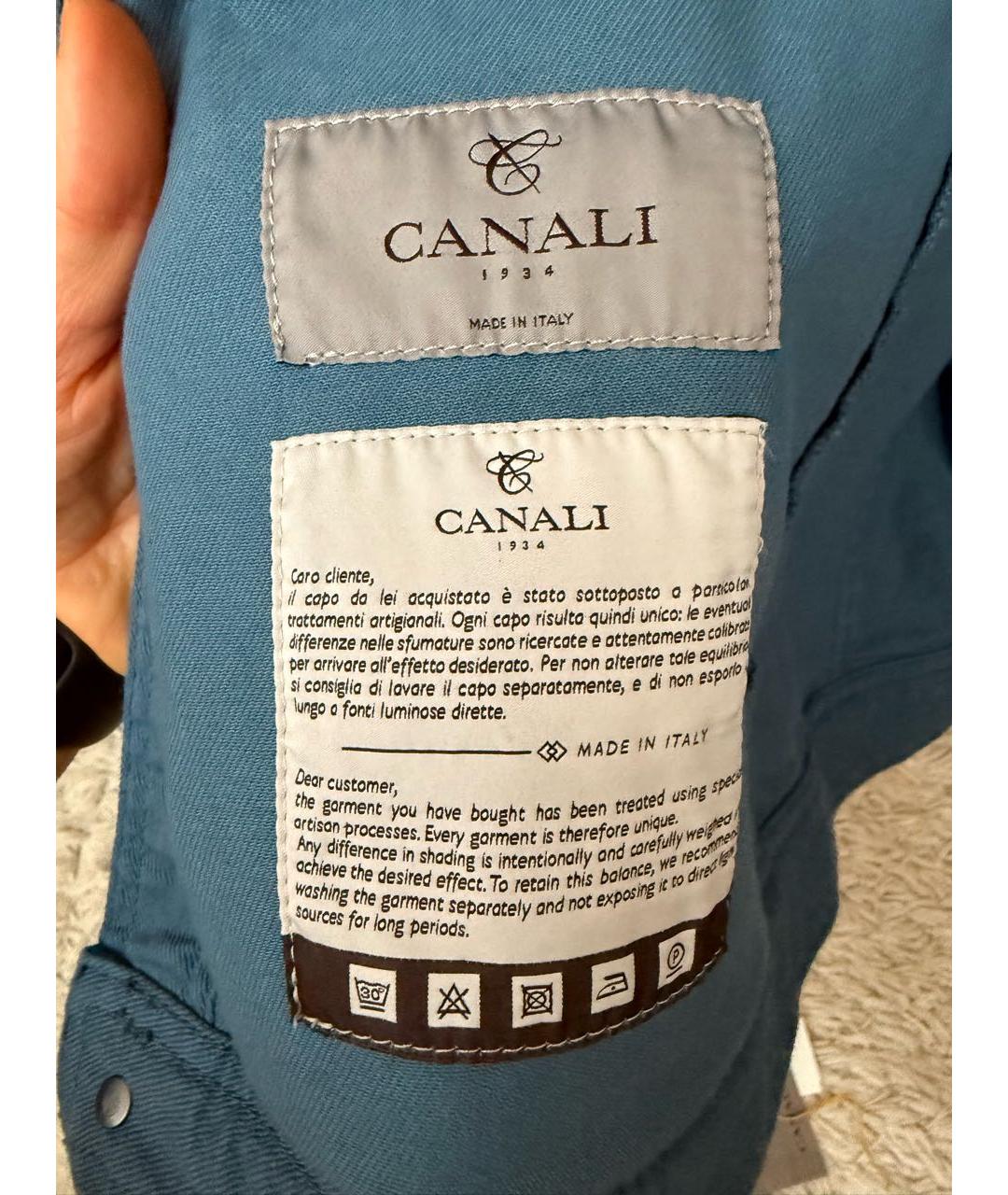 CANALI Голубая деним куртка, фото 3