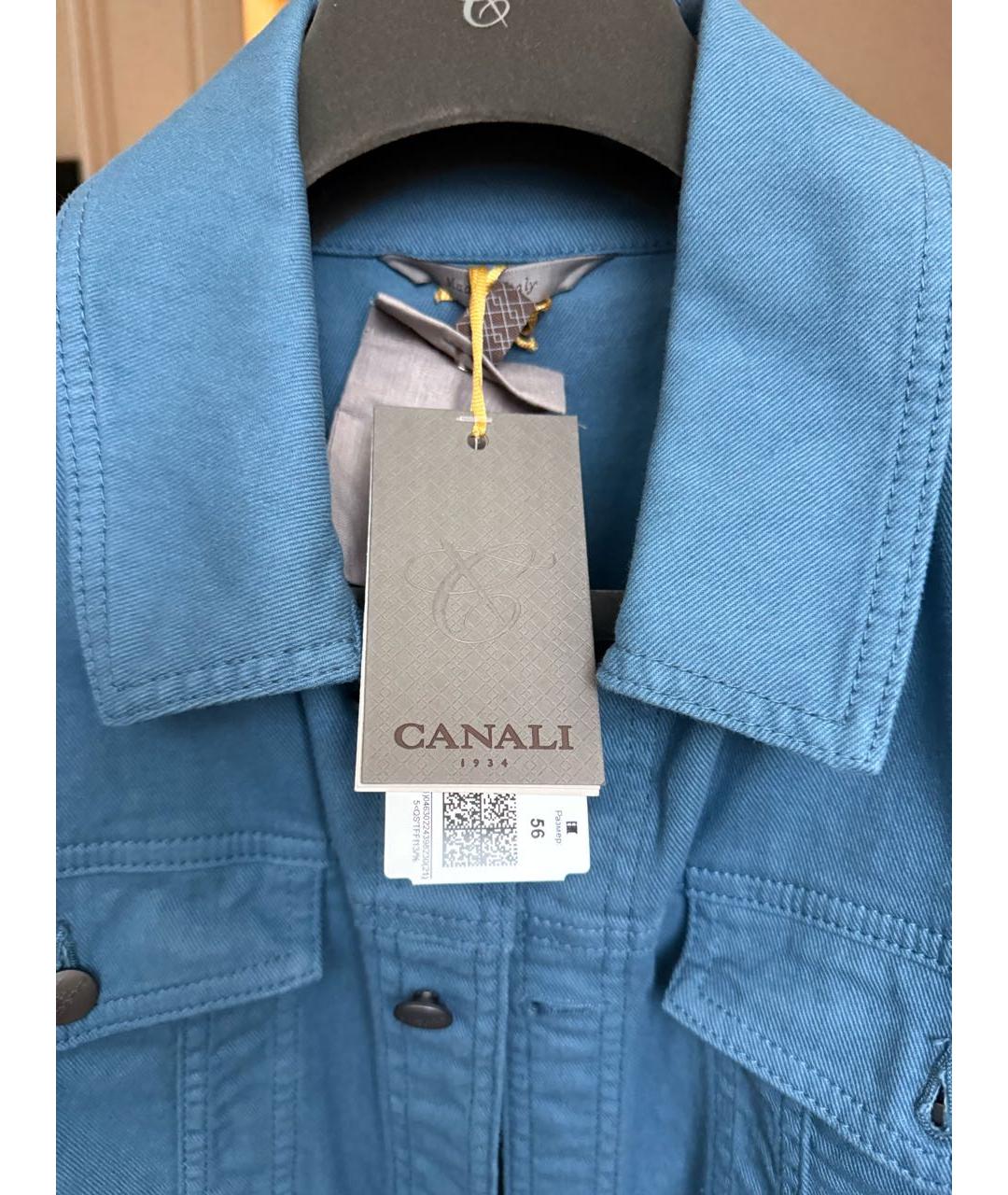 CANALI Голубая деним куртка, фото 6