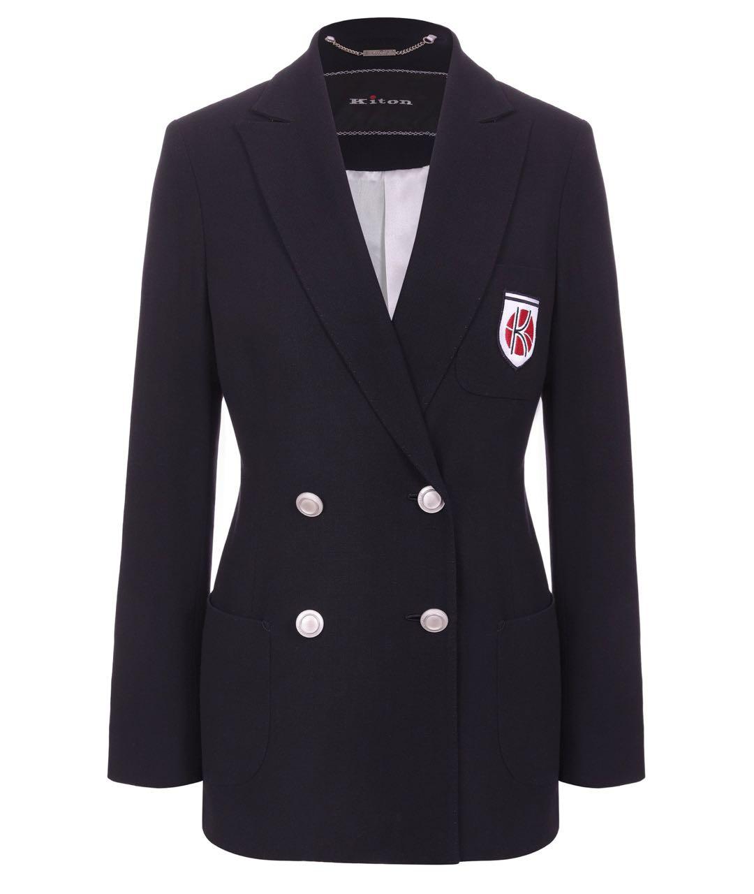 KITON Темно-синий шерстяной жакет/пиджак, фото 1