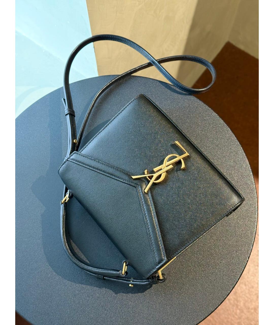 SAINT LAURENT Черная кожаная сумка через плечо, фото 7