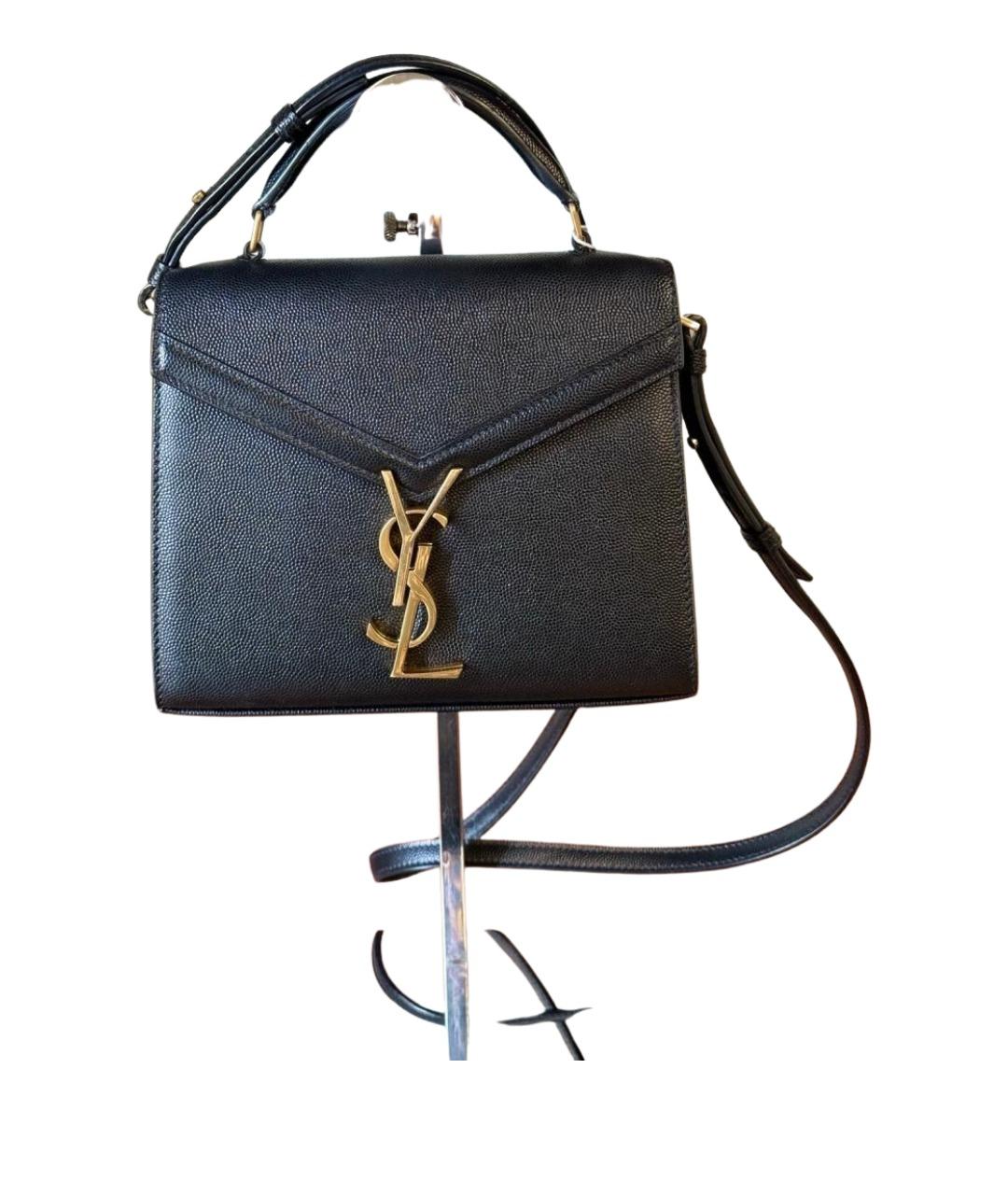 SAINT LAURENT Черная кожаная сумка через плечо, фото 10