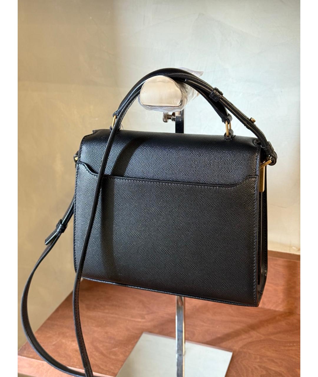 SAINT LAURENT Черная кожаная сумка через плечо, фото 5