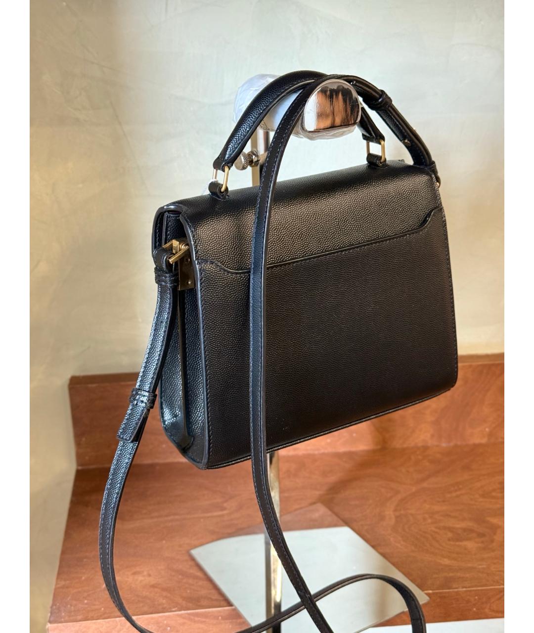 SAINT LAURENT Черная кожаная сумка через плечо, фото 6