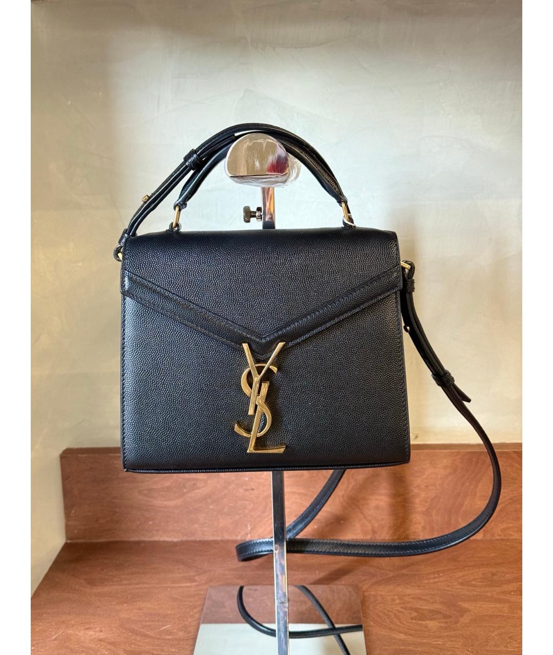 SAINT LAURENT Черная кожаная сумка через плечо, фото 9