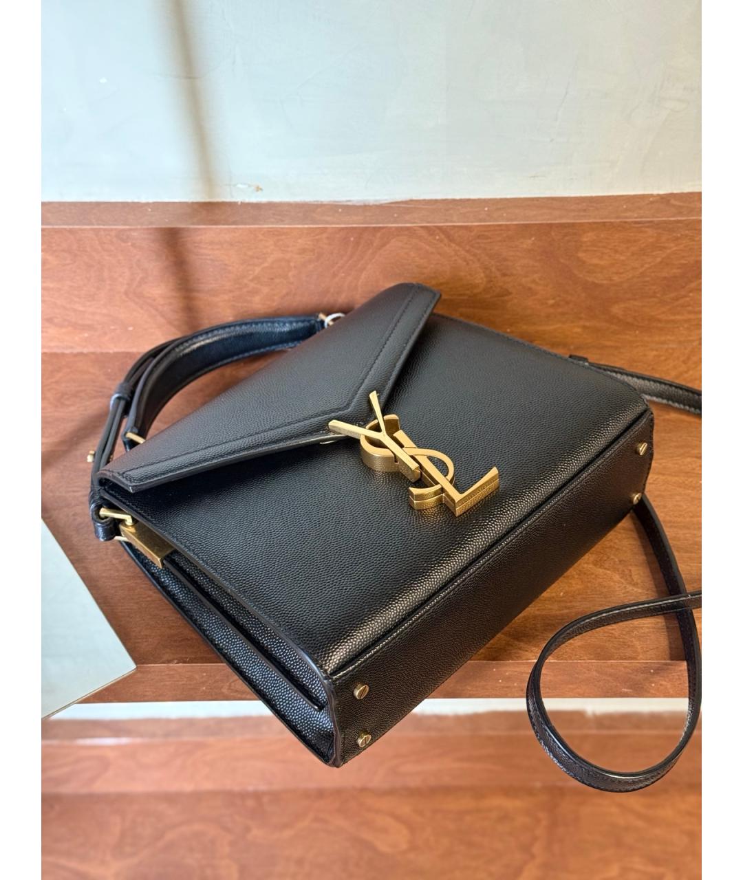 SAINT LAURENT Черная кожаная сумка через плечо, фото 4