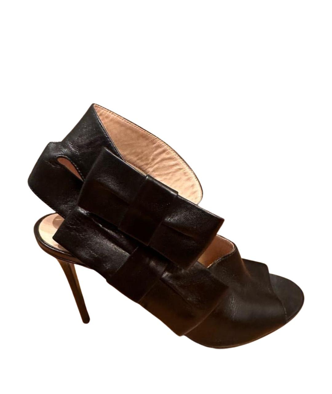 VICTOR AND ROLF Черные кожаные босоножки, фото 1