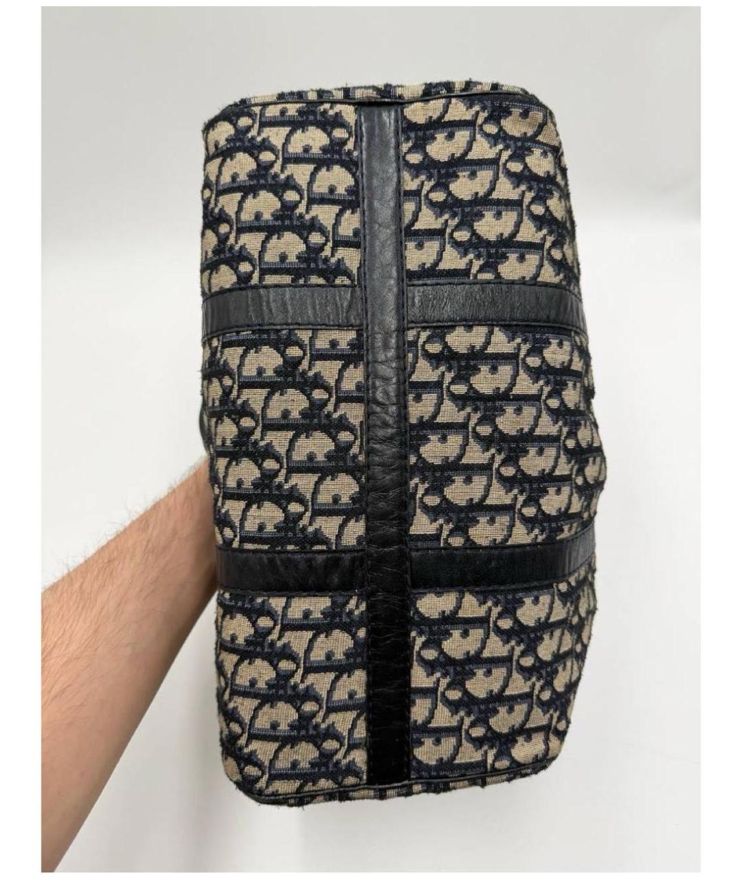 CHRISTIAN DIOR Темно-синяя жаккардовая сумка через плечо, фото 4