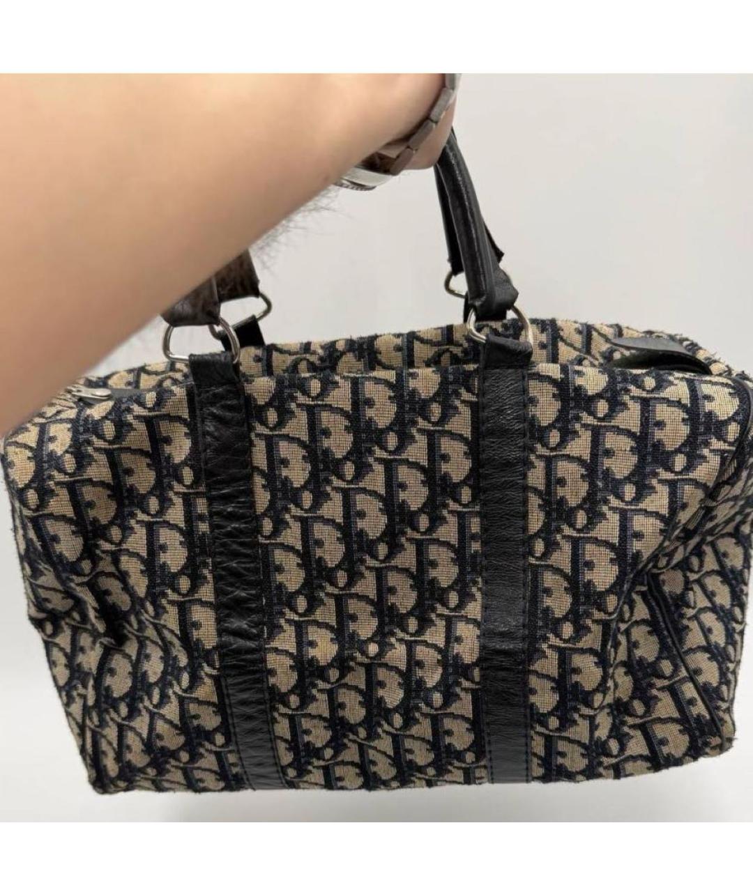 CHRISTIAN DIOR Темно-синяя жаккардовая сумка через плечо, фото 2