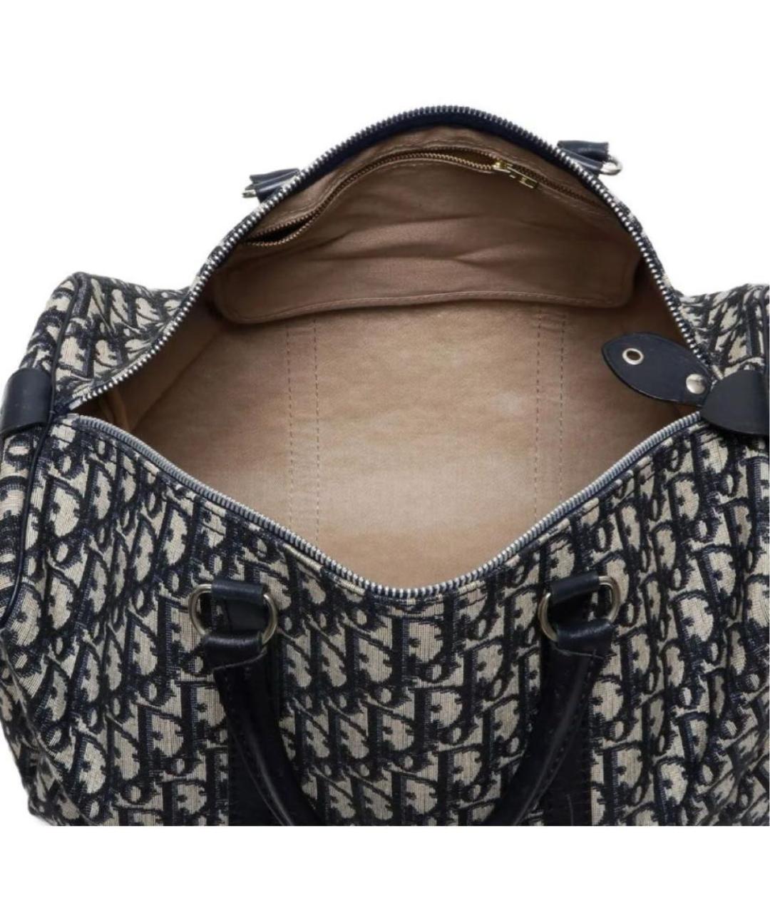 CHRISTIAN DIOR Темно-синяя жаккардовая сумка через плечо, фото 3