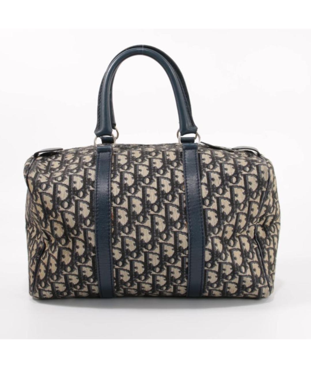 CHRISTIAN DIOR Темно-синяя жаккардовая сумка через плечо, фото 9