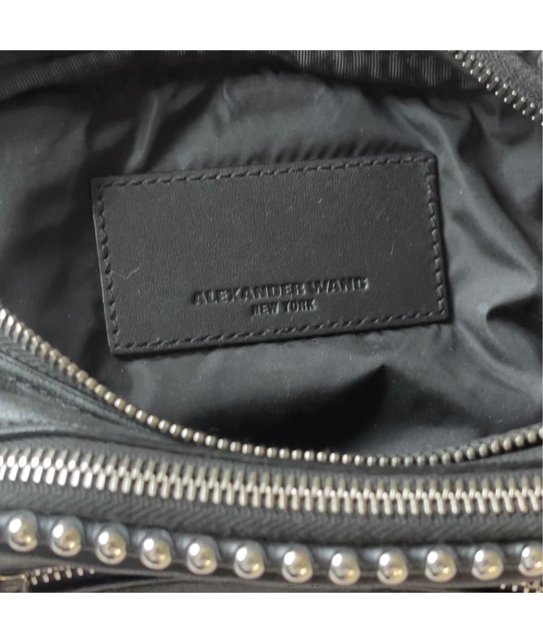 ALEXANDER WANG Черная кожаная поясная сумка, фото 8