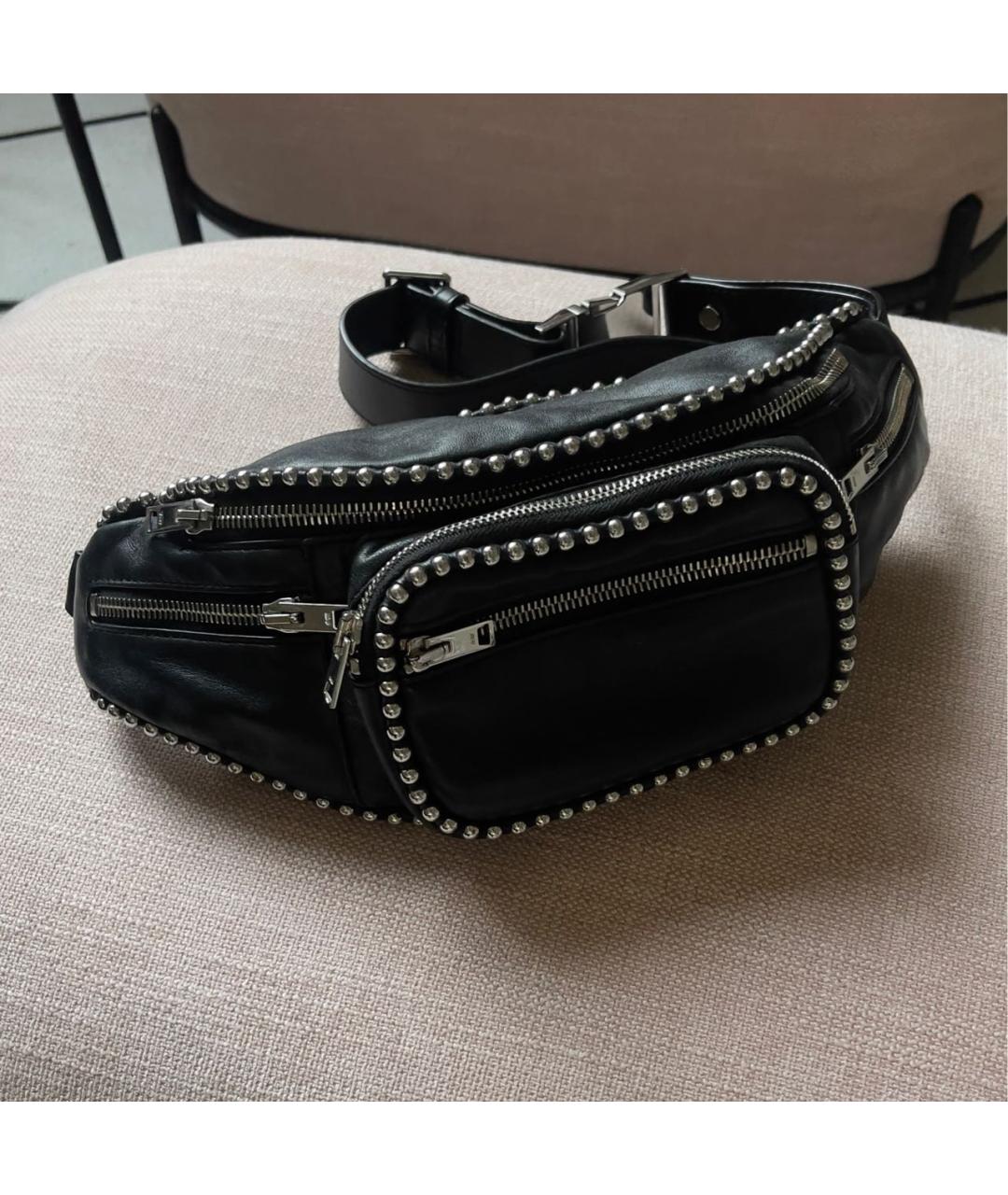 ALEXANDER WANG Черная кожаная поясная сумка, фото 9