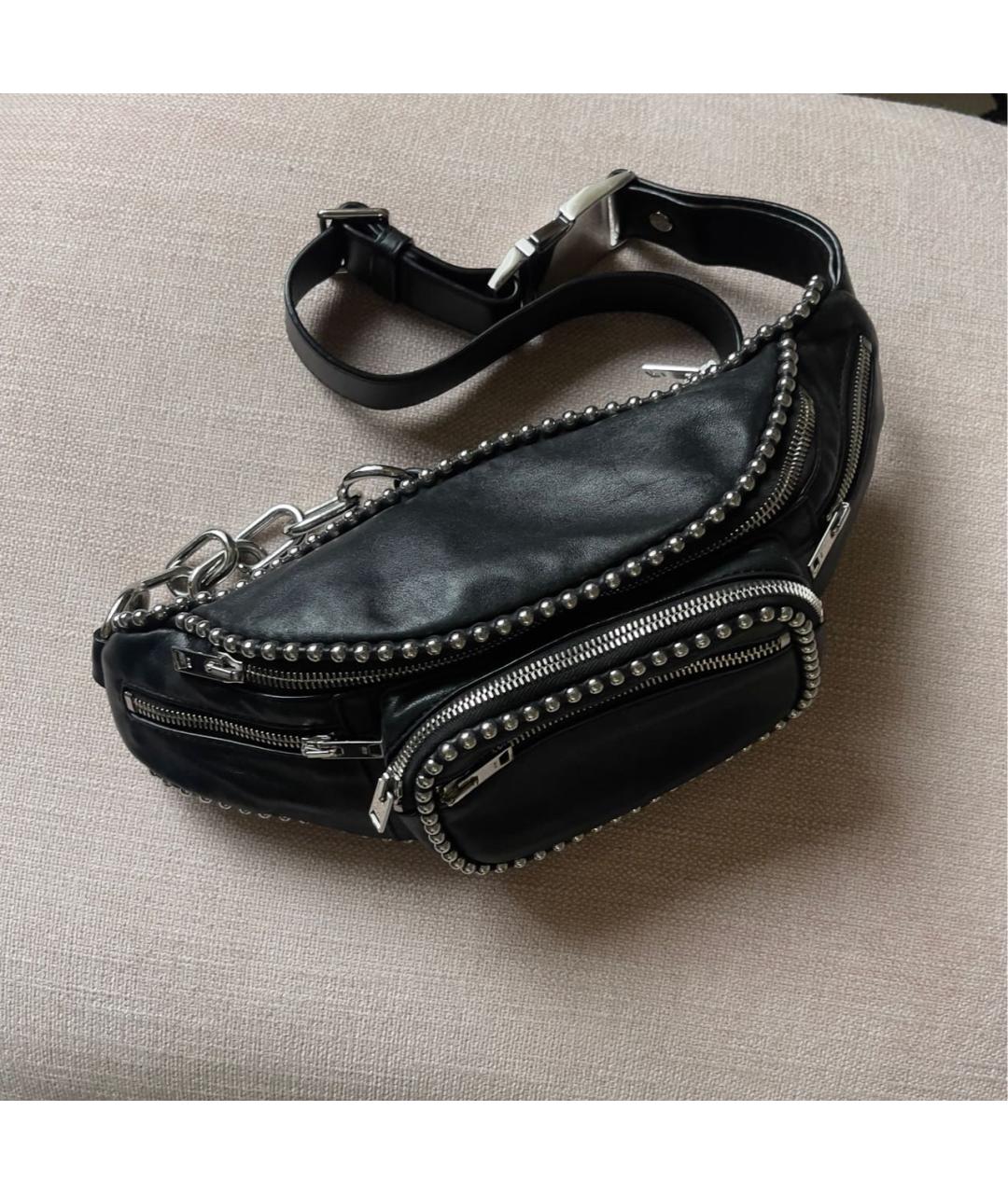 ALEXANDER WANG Черная кожаная поясная сумка, фото 2