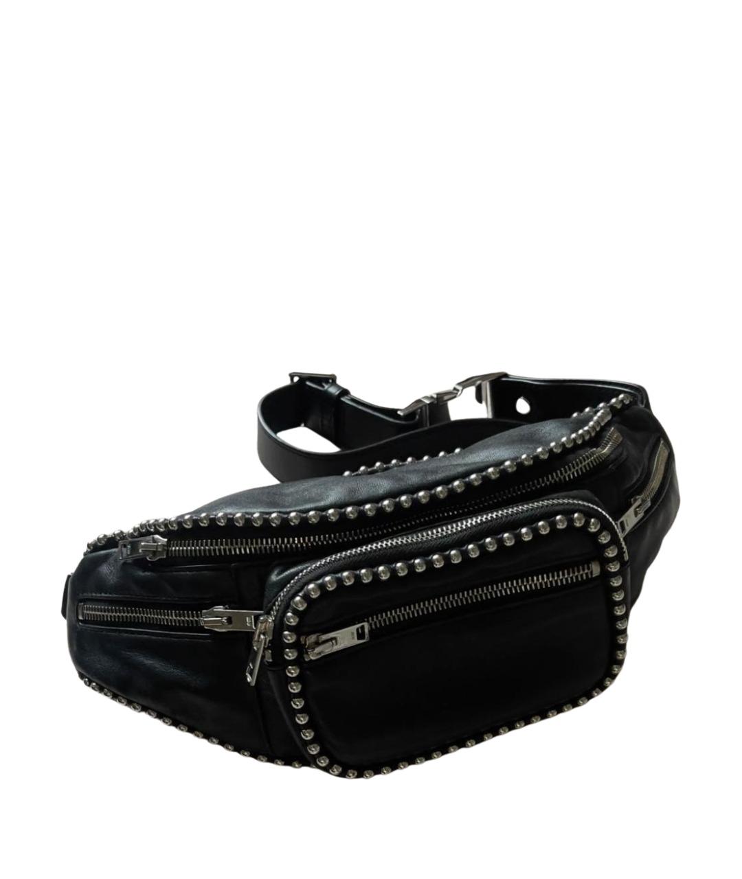 ALEXANDER WANG Черная кожаная поясная сумка, фото 1