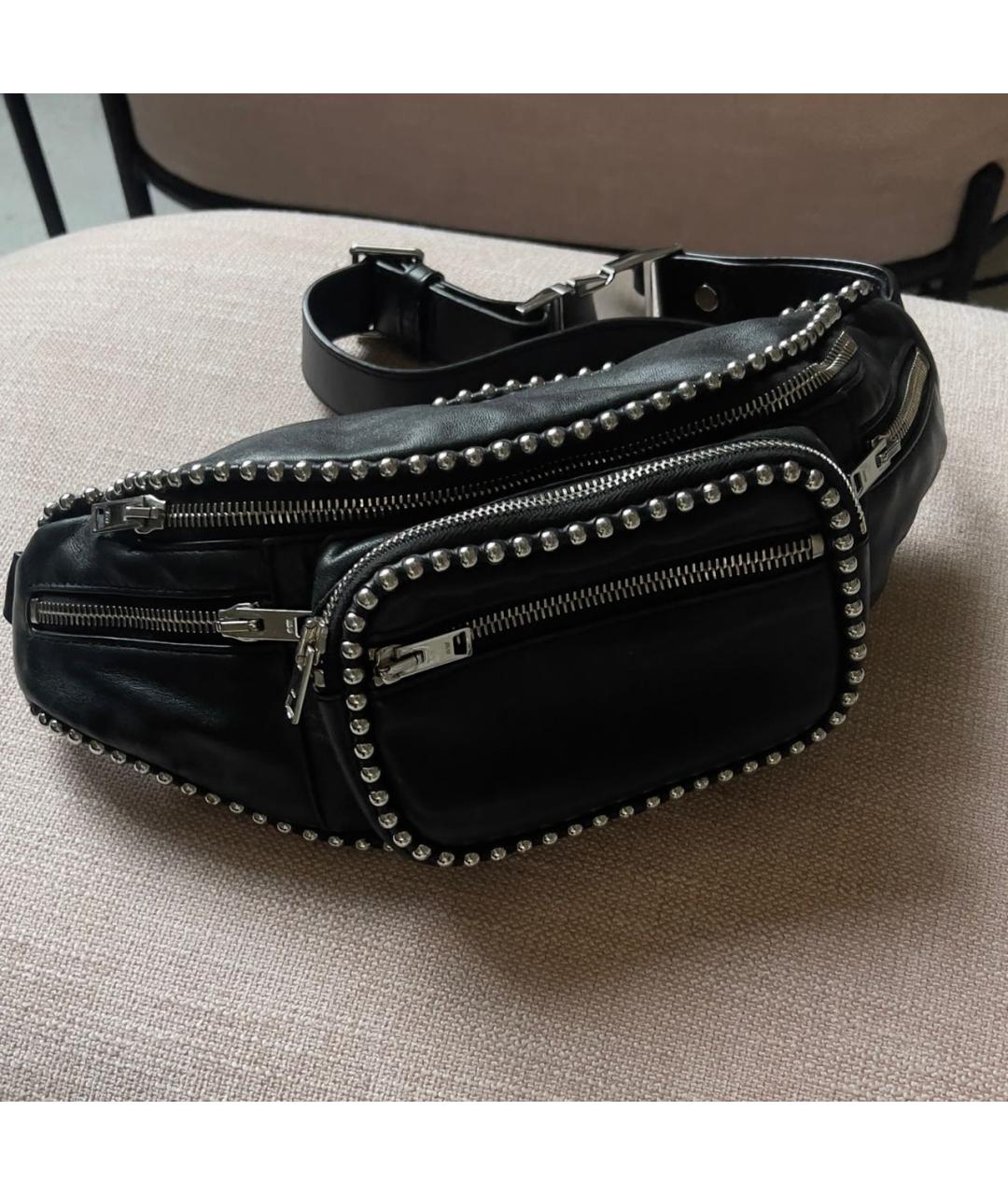 ALEXANDER WANG Черная кожаная поясная сумка, фото 7