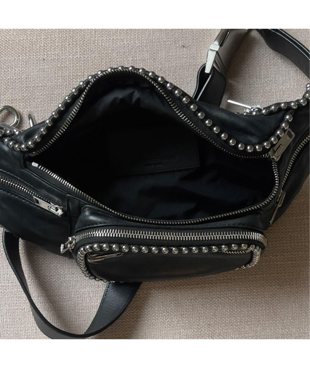 ALEXANDER WANG Черная кожаная поясная сумка, фото 5