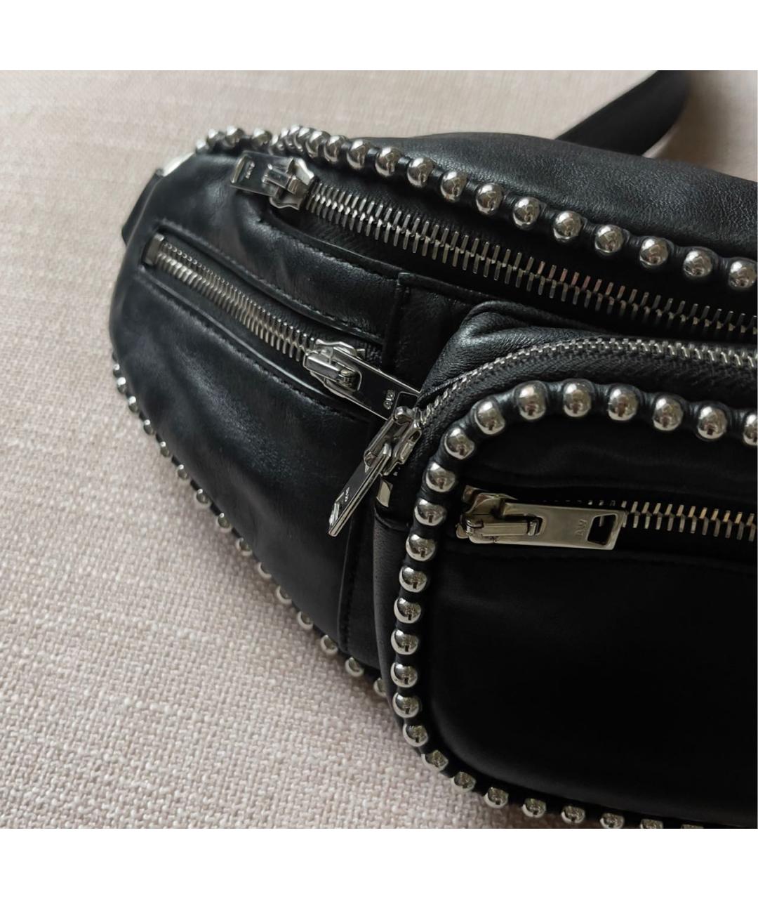 ALEXANDER WANG Черная кожаная поясная сумка, фото 6