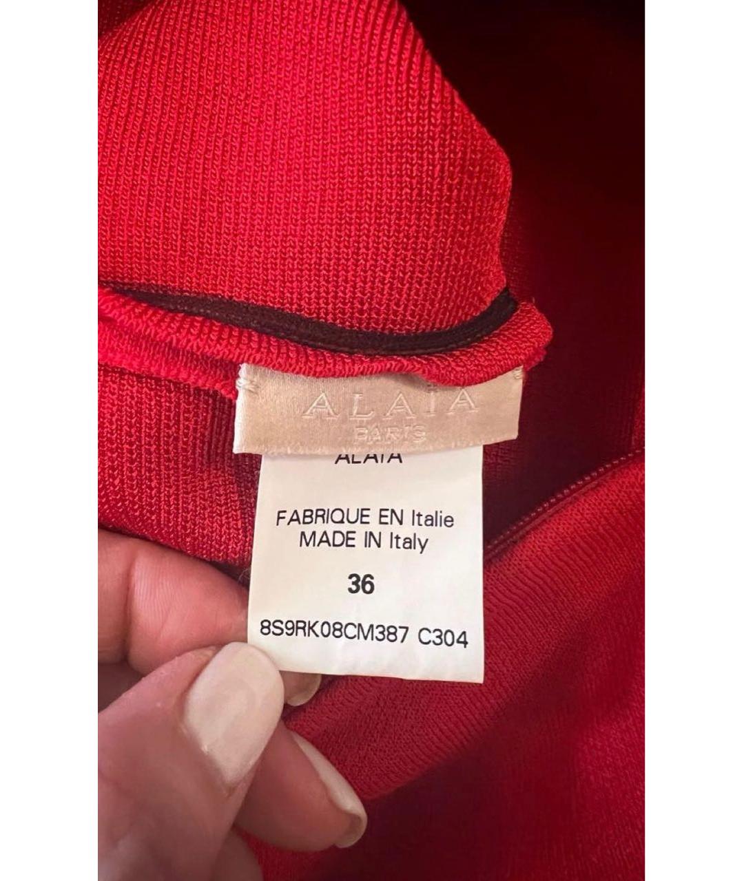 ALAIA Красное повседневное платье, фото 4