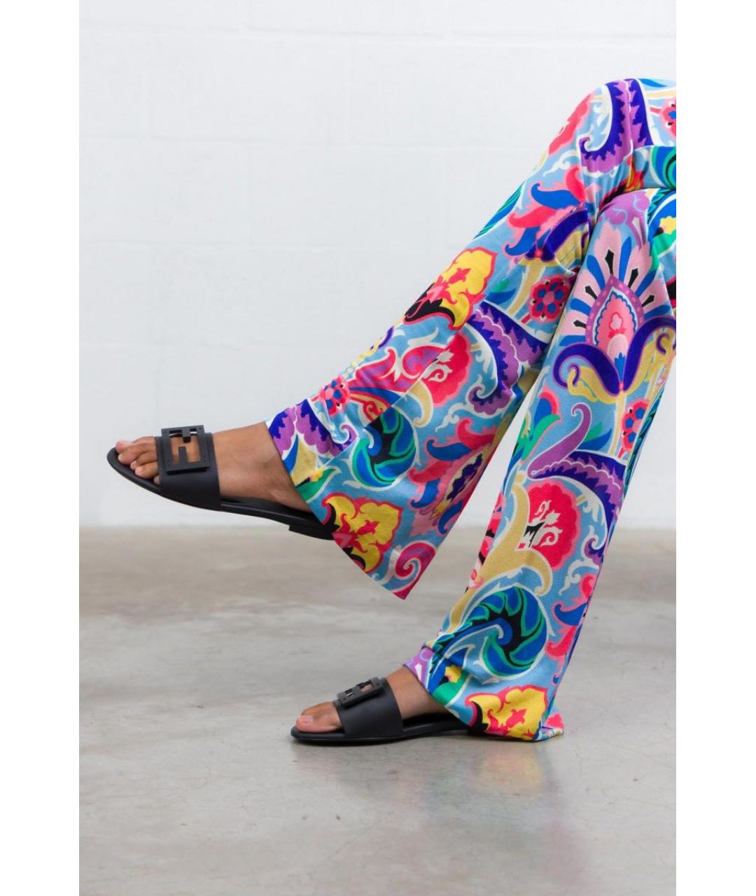 FENDI Черные кожаные шлепанцы, фото 8