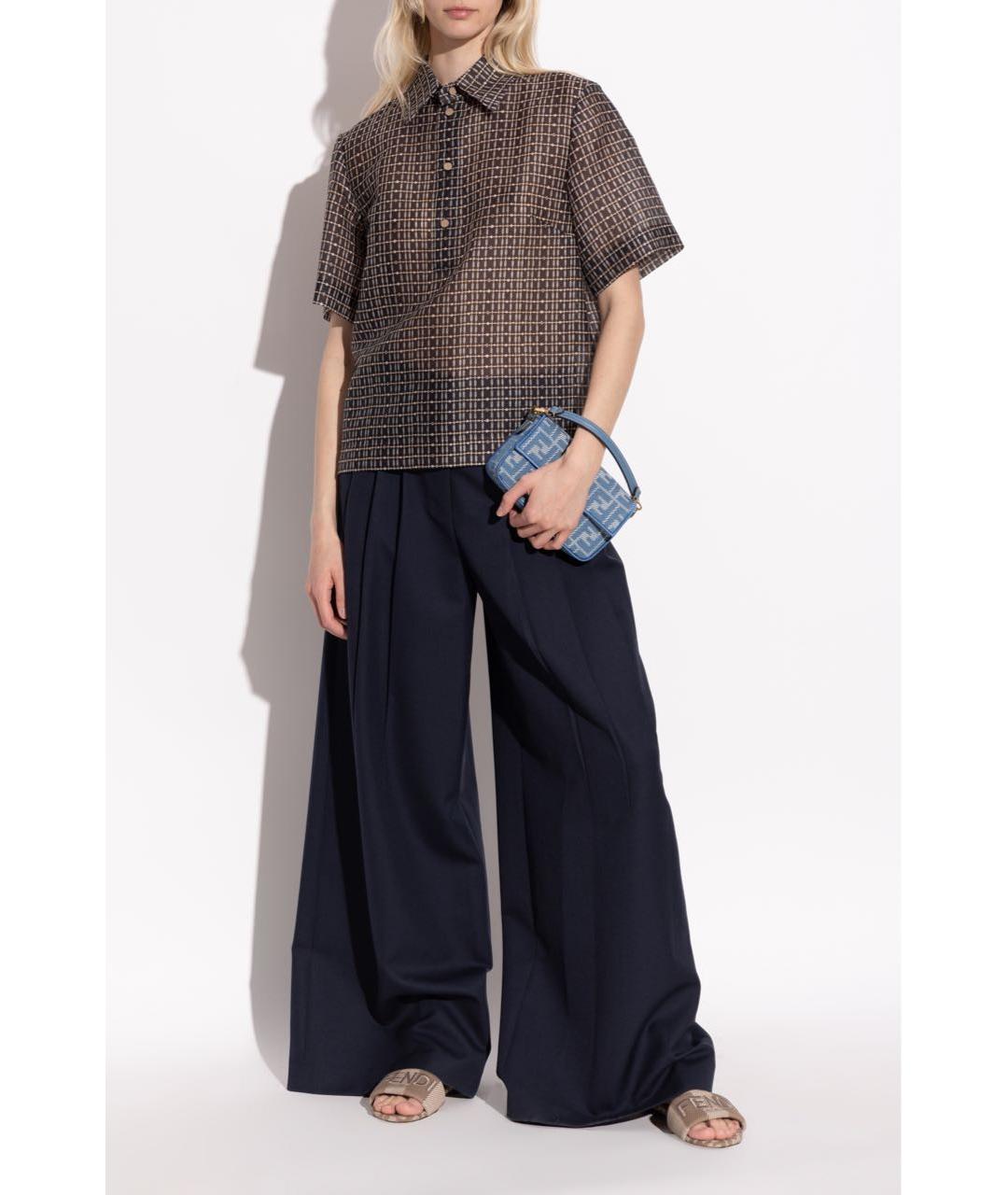 FENDI Бежевые текстильные шлепанцы, фото 5