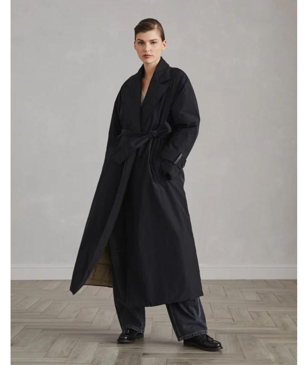 BRUNELLO CUCINELLI Черный полиамидовый тренч/плащ, фото 4
