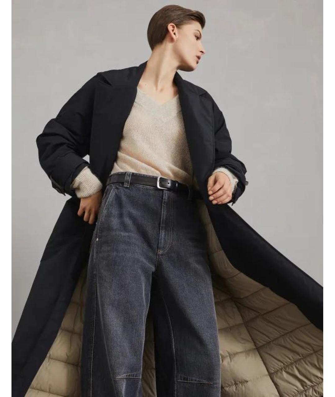 BRUNELLO CUCINELLI Черный полиамидовый тренч/плащ, фото 7