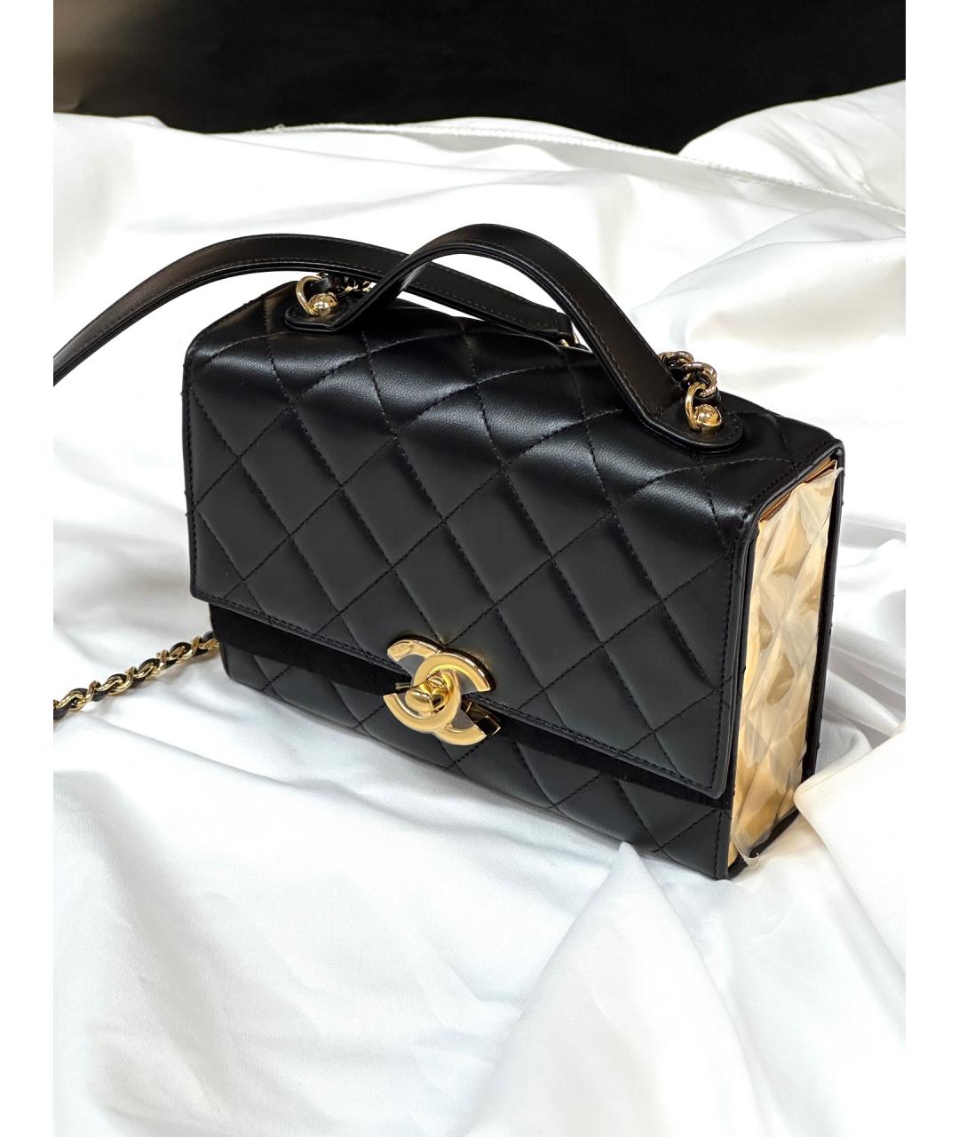 CHANEL Черная кожаная сумка через плечо, фото 3