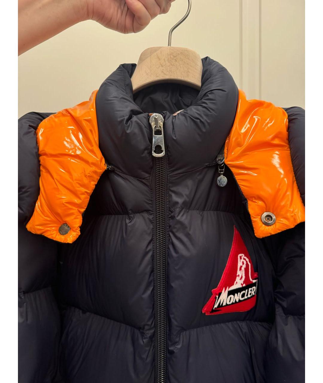 MONCLER Темно-синяя полиамидовая куртка, фото 4