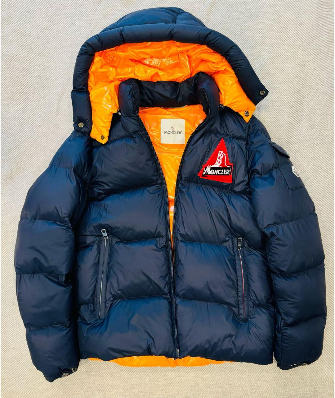 MONCLER Темно-синяя полиамидовая куртка, фото 5