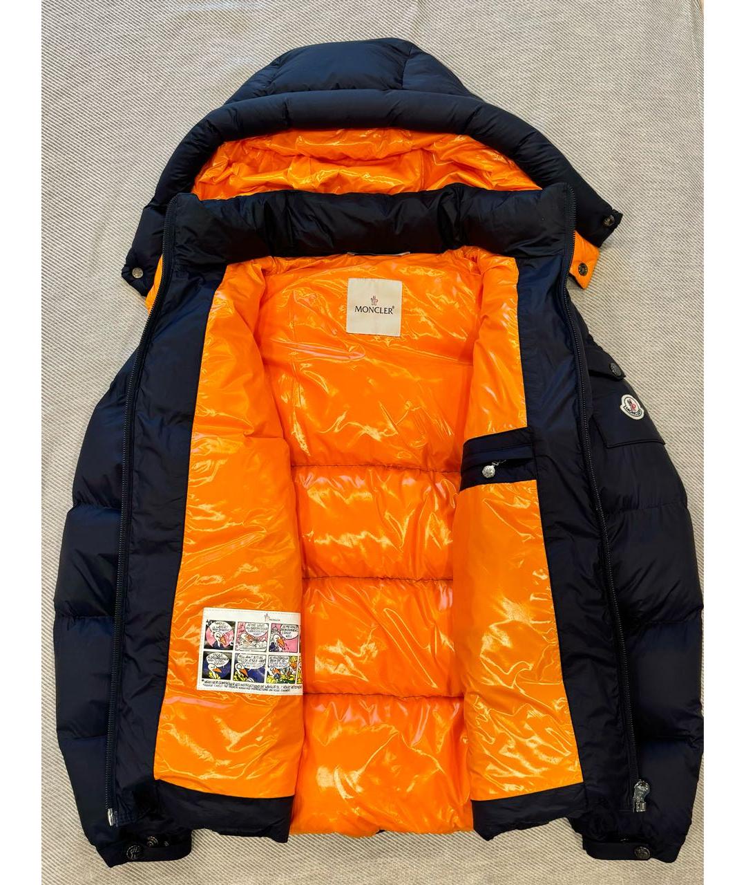 MONCLER Темно-синяя полиамидовая куртка, фото 6