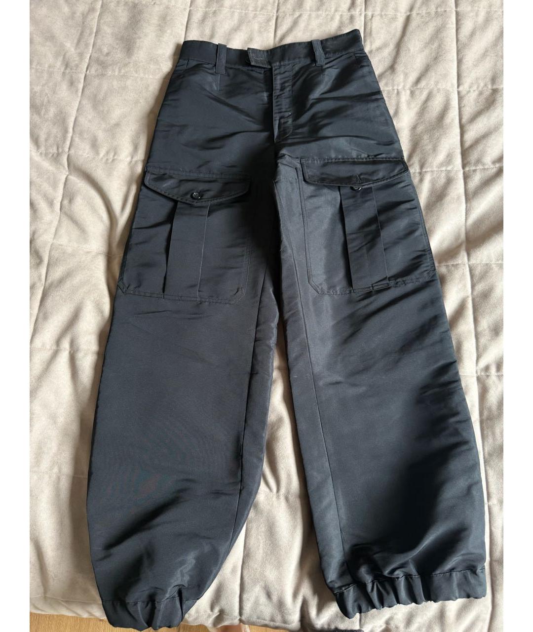 ALEXANDER MCQUEEN Черные хлопковые повседневные брюки, фото 5