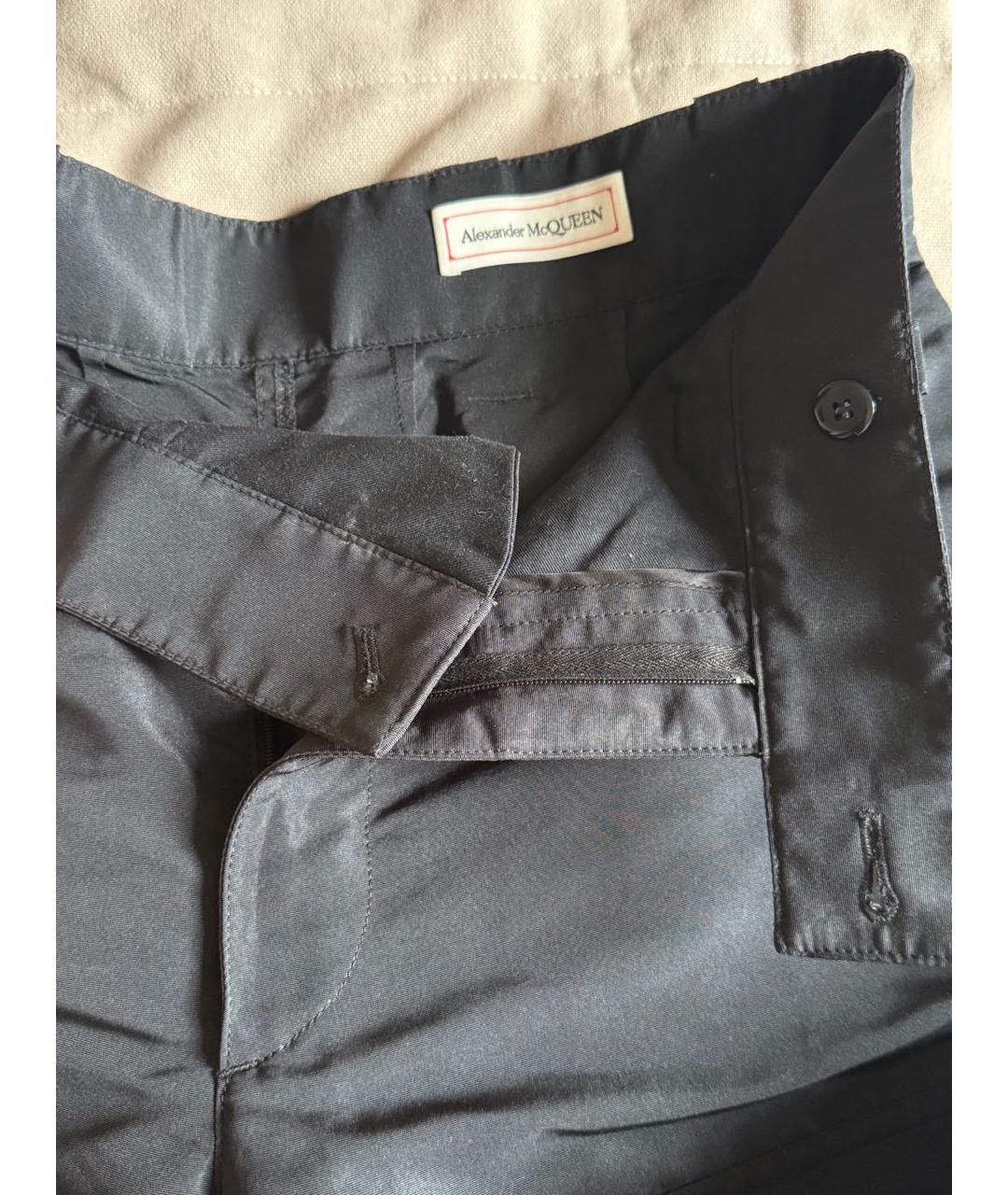 ALEXANDER MCQUEEN Черные хлопковые повседневные брюки, фото 3