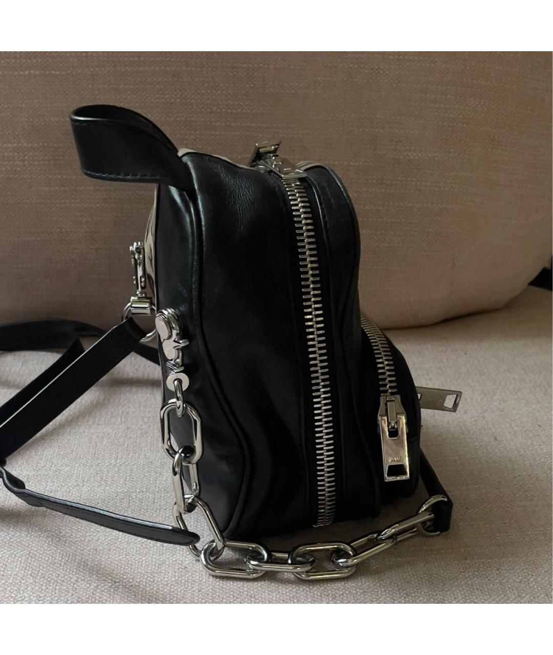 ALEXANDER WANG Черная кожаная сумка через плечо, фото 3